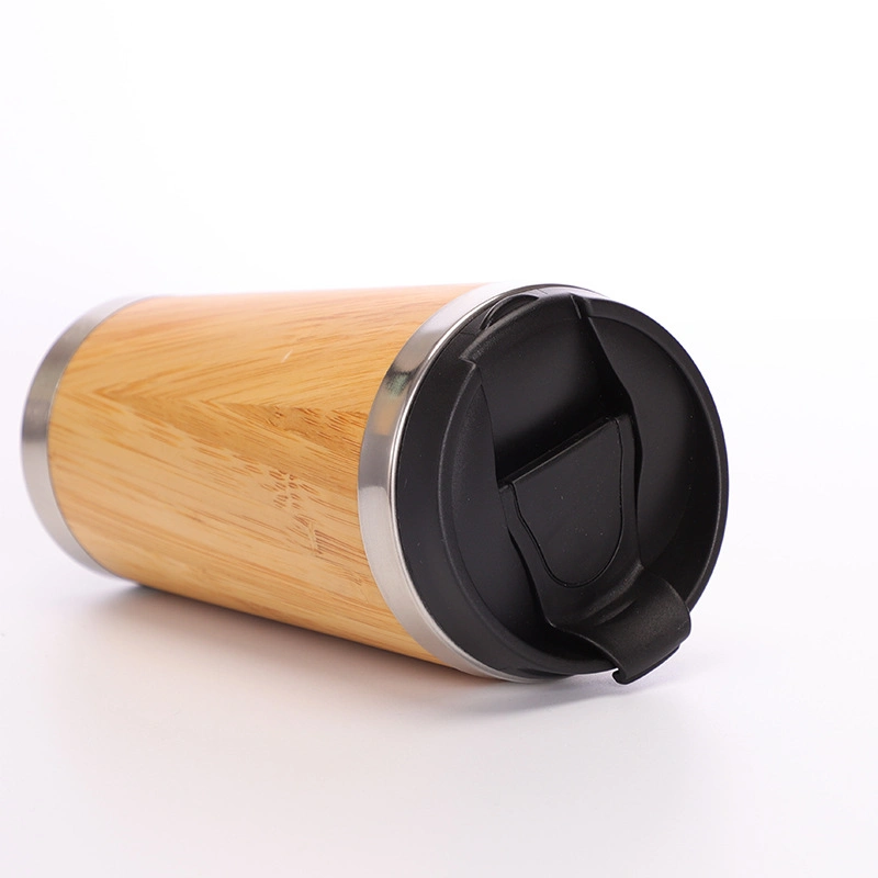 450ml BPA Free Office Tumbler Custom Stainless Steel Coffee Mug with Bamboo