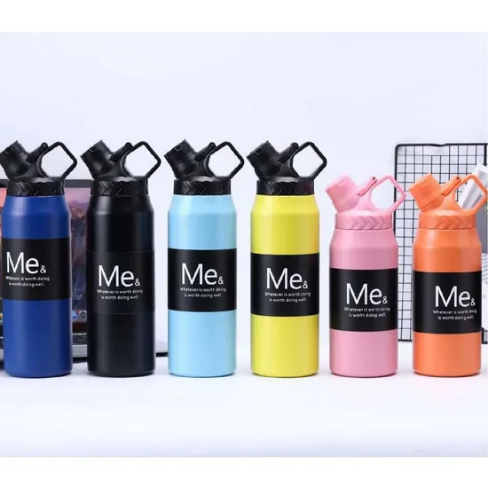 Frascos térmicos de botella de agua deportiva con logotipo personalizado con tapa