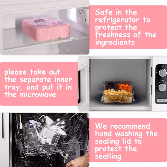 Caja Bento para almuerzo para niños Tritan, duradera y hermética, reutilizable, nuevo diseño de Aohea